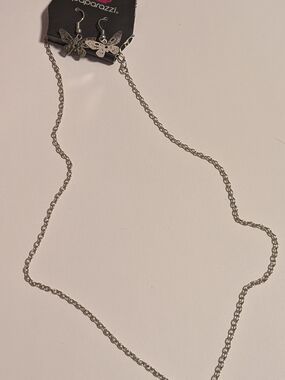 paparazzi Silver Butterfly Dangle Earrings